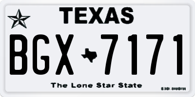 TX license plate BGX7171