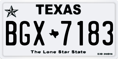 TX license plate BGX7183