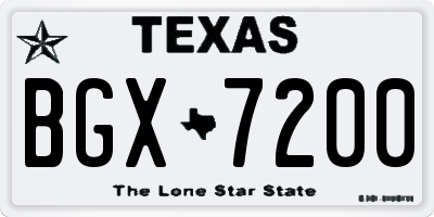TX license plate BGX7200