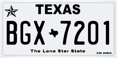 TX license plate BGX7201