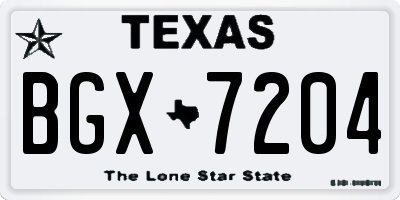 TX license plate BGX7204