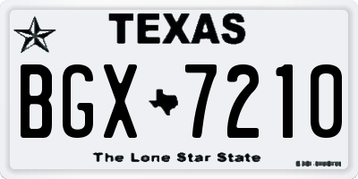 TX license plate BGX7210