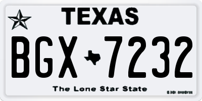 TX license plate BGX7232