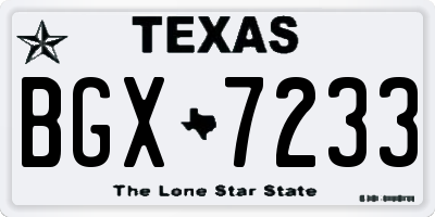 TX license plate BGX7233