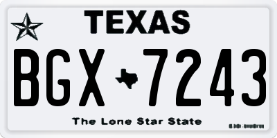 TX license plate BGX7243