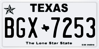 TX license plate BGX7253