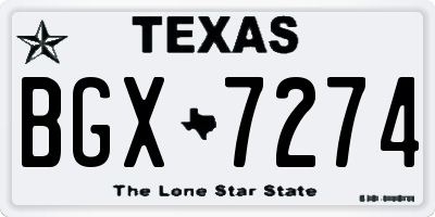 TX license plate BGX7274