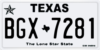 TX license plate BGX7281