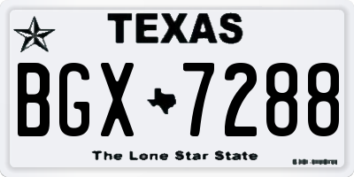 TX license plate BGX7288