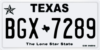 TX license plate BGX7289