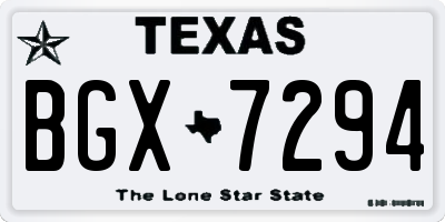 TX license plate BGX7294