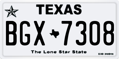 TX license plate BGX7308
