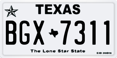 TX license plate BGX7311