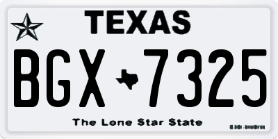 TX license plate BGX7325