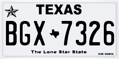 TX license plate BGX7326