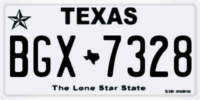 TX license plate BGX7328