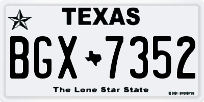 TX license plate BGX7352
