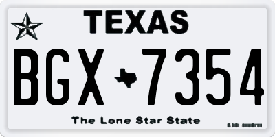 TX license plate BGX7354