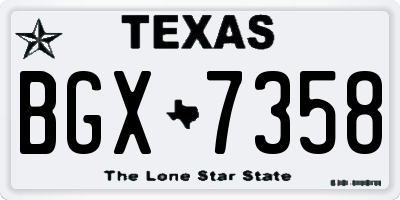 TX license plate BGX7358