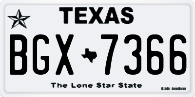 TX license plate BGX7366