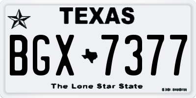 TX license plate BGX7377