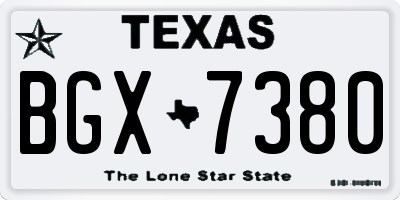 TX license plate BGX7380