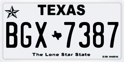 TX license plate BGX7387