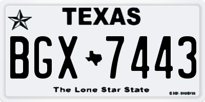 TX license plate BGX7443