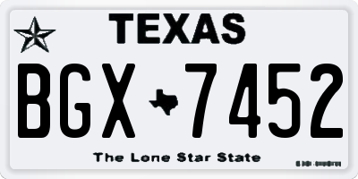 TX license plate BGX7452