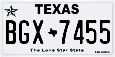 TX license plate BGX7455