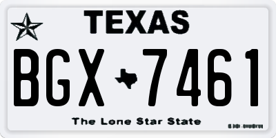 TX license plate BGX7461