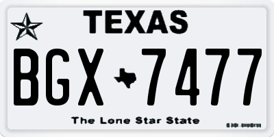 TX license plate BGX7477