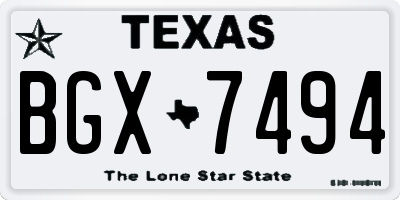 TX license plate BGX7494