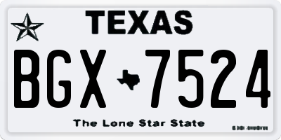 TX license plate BGX7524