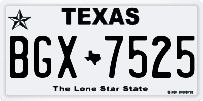 TX license plate BGX7525