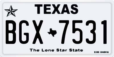 TX license plate BGX7531