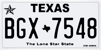TX license plate BGX7548