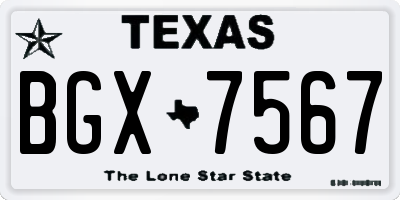 TX license plate BGX7567