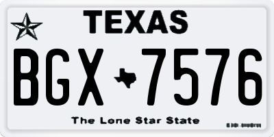 TX license plate BGX7576