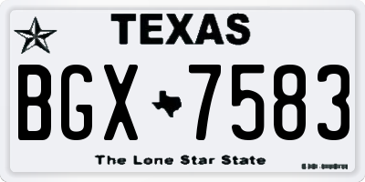 TX license plate BGX7583