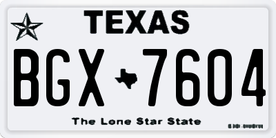 TX license plate BGX7604