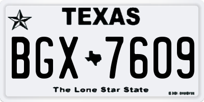 TX license plate BGX7609