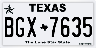 TX license plate BGX7635
