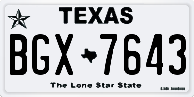 TX license plate BGX7643