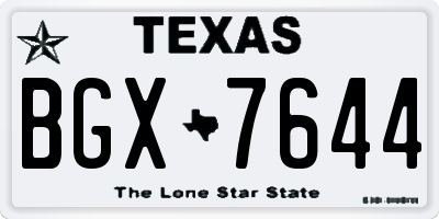 TX license plate BGX7644
