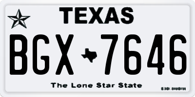 TX license plate BGX7646