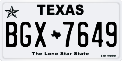 TX license plate BGX7649