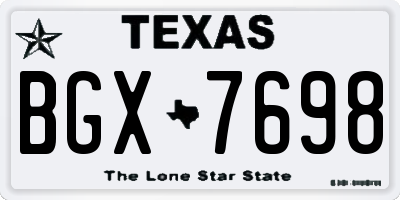 TX license plate BGX7698