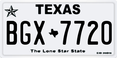 TX license plate BGX7720