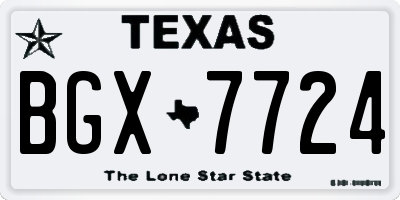 TX license plate BGX7724